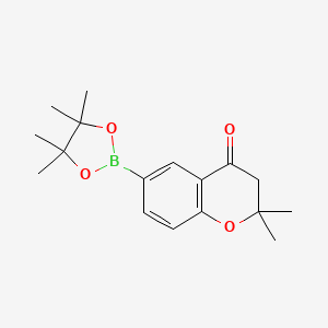 2,2-Dimethyl-6-(4,4,5,5-tetramethyl-1,3,2-dioxaborolan-2-yl)chroman-4-one chemical structure (CAS 1430472-51-7)