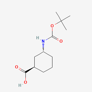 (1R,3R)-3-{[(tert-Butoxy)carbonyl]amino}cyclohexane-1-carboxylic acid chemical structure (CAS 1430938-32-1)