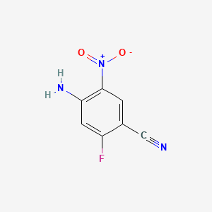 4-Amino-2-fluoro-5-nitrobenzonitrile chemical structure (CAS 143151-03-5)