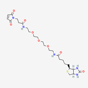 N-(15-(2,5-Dioxo-2,5-dihydro-1H-pyrrol-1-yl)-13-oxo-3,6,9-trioxa-12-azapentadecyl)-5-((3aS,4S,6aR)-2-oxohexahydro-1H-thieno[3,4-d]imidazol-4-yl)pentanamide chemical structure (CAS 1431618-70-0)