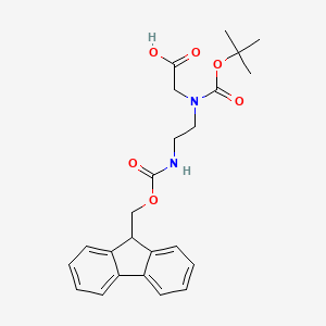 N-(2-((((9H-Fluoren-9-yl)methoxy)carbonyl)amino)ethyl)-N-(tert-butoxycarbonyl)glycine chemical structure (CAS 143192-34-1)