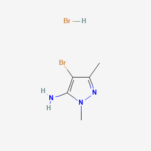 4-Bromo-1,3-dimethyl-1H-pyrazol-5-amine hydrobromide chemical structure (CAS 1431965-46-6)