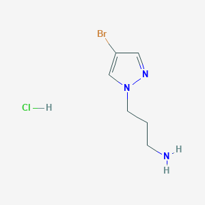 3-(4-Bromo-1H-pyrazol-1-yl)propan-1-amine hydrochloride chemical structure (CAS 1431970-16-9)