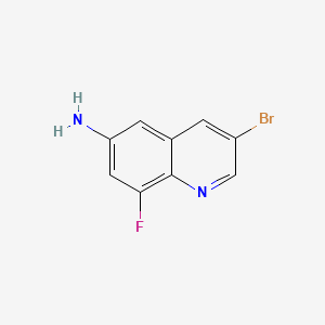 3-Bromo-8-fluoroquinolin-6-amine chemical structure (CAS 1432323-09-5)