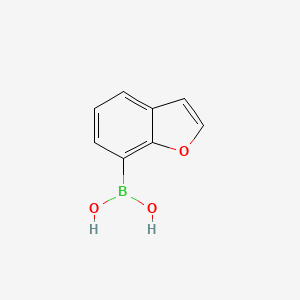 Benzofuran-7-ylboronic acid chemical structure (CAS 1432610-21-3)