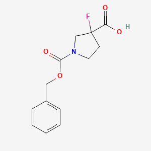 1-((Benzyloxy)carbonyl)-3-fluoropyrrolidine-3-carboxylic acid chemical structure (CAS 1432680-43-7)