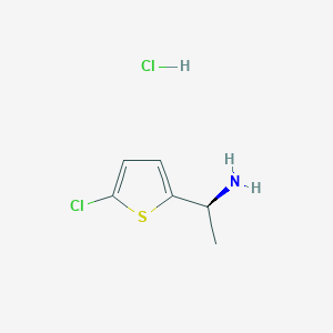 (1S)-1-(5-Chlorothiophen-2-yl)ethan-1-amine hydrochloride chemical structure (CAS 1432681-27-0)