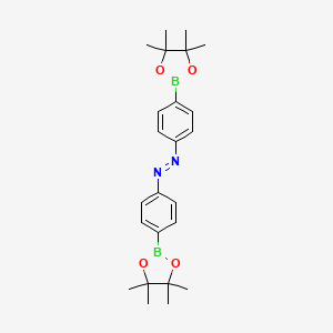 1,2-Bis(4-(4,4,5,5-tetramethyl-1,3,2-dioxaborolan-2-yl)phenyl)diazene chemical structure (CAS 1432792-09-0)