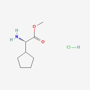 (S)-Methyl 2-amino-2-cyclopentylacetate hydrochloride chemical structure (CAS 14328-62-2)