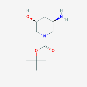 (3R,5R)-tert-Butyl 3-amino-5-hydroxypiperidine-1-carboxylate chemical structure (CAS 1433178-03-0)