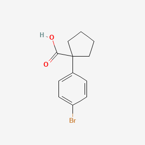 1-(4-Bromophenyl)cyclopentane-1-carboxylic acid chemical structure (CAS 143328-24-9)