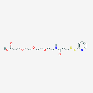3-Oxo-1-(pyridin-2-yldisulfanyl)-7,10,13-trioxa-4-azahexadecan-16-oic acid chemical structure (CAS 1433996-96-3)