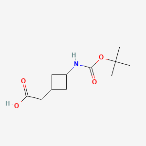 2-[cis-3-{[(tert-butoxy)carbonyl]amino}cyclobutyl]acetic acid chemical structure (CAS 1434141-68-0)