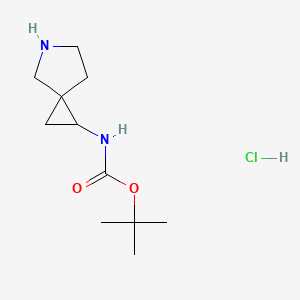 tert-Butyl 5-azaspiro[2.4]heptan-1-ylcarbamate hydrochloride chemical structure (CAS 1434142-28-5)