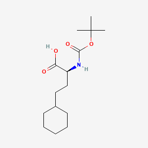 (S)-2-((tert-Butoxycarbonyl)amino)-4-cyclohexylbutanoic acid chemical structure (CAS 143415-51-4)