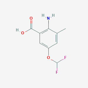 2-Amino-5-(difluoromethoxy)-3-methylbenzoic acid chemical structure (CAS 1434631-73-8)