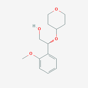 (R)-2-(2-Methoxyphenyl)-2-((tetrahydro-2H-pyran-4-yl)oxy)ethanol chemical structure (CAS 1434652-66-0)