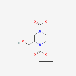 1,4-Bis(Boc)-2-piperazinemethanol chemical structure (CAS 143540-05-0)