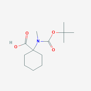 1-((tert-Butoxycarbonyl)(methyl)amino)cyclohexane-1-carboxylic acid chemical structure (CAS 1435805-19-8)