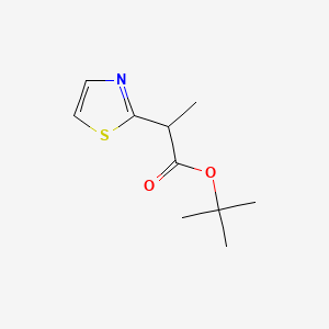tert-Butyl 2-(thiazol-2-yl)propanoate chemical structure (CAS 1435805-74-5)