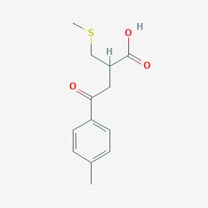 2-((Methylthio)methyl)-4-oxo-4-(p-tolyl)butanoic acid chemical structure (CAS 143584-75-2)