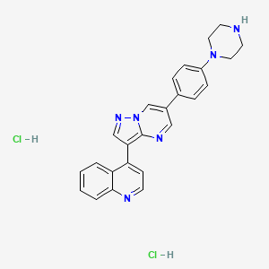 4-(6-(4-(Piperazin-1-yl)phenyl)pyrazolo[1,5-a]pyrimidin-3-yl)quinoline dihydrochloride chemical structure (CAS 1435934-00-1)