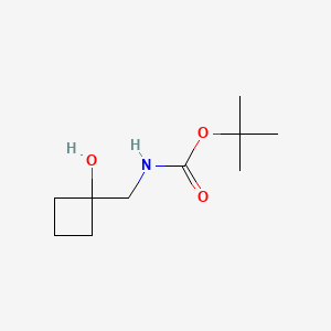 tert-Butyl ((1-hydroxycyclobutyl)methyl)carbamate chemical structure (CAS 1436095-50-9)