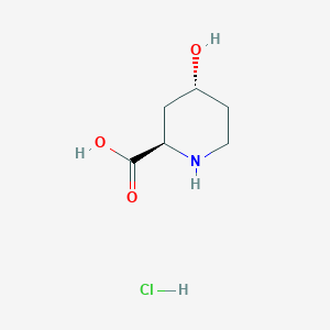 trans-4-Hydroxypiperidine-2-carboxylic acid hydrochloride chemical structure (CAS 143616-98-2)