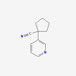 1-(Pyridin-3-yl)cyclopentane-1-carbonitrile chemical structure (CAS 143619-68-5)