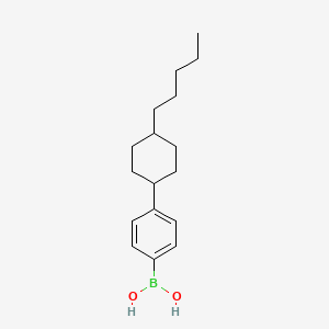 (4-(trans-4-Pentylcyclohexyl)phenyl)boronic acid chemical structure (CAS 143651-26-7)