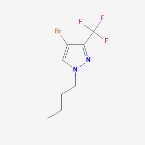 4-Bromo-1-butyl-3-(trifluoromethyl)-1H-pyrazole chemical structure (CAS 1437794-58-5)
