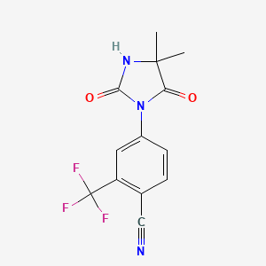 4-(4,4-Dimethyl-2,5-dioxoimidazolidin-1-yl)-2-trifluoromethylbenzonitrile chemical structure (CAS 143782-20-1)