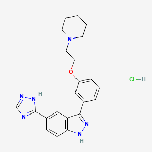 3-(3-(2-(Piperidin-1-yl)ethoxy)phenyl)-5-(1H-1,2,4-triazol-5-yl)-1H-indazole hydrochloride chemical structure (CAS 1438391-30-0)