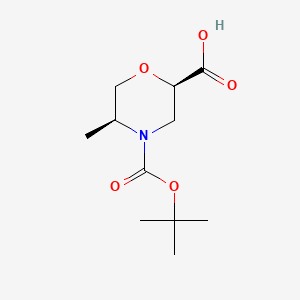 (2R,5S)-4-(tert-butoxycarbonyl)-5-methylmorpholine-2-carboxylic acid chemical structure (CAS 1439319-94-4)