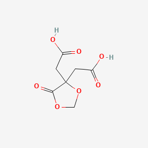 2,2'-(5-Oxo-1,3-dioxolane-4,4-diyl)diacetic acid chemical structure (CAS 144-16-1)