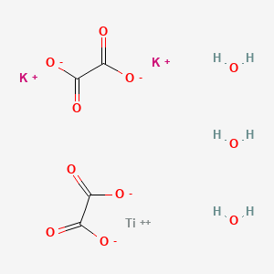 Dipotassium oxodioxalatotitanate(IV) dihydrate chemical structure (CAS 14402-67-6)