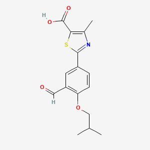 2-(3-Formyl-4-isobutoxyphenyl)-4-methylthiazole-5-carboxylic acid chemical structure (CAS 144060-62-8)