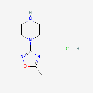 5-Methyl-3-(piperazin-1-yl)-1,2,4-oxadiazole hydrochloride chemical structure (CAS 1440955-11-2)