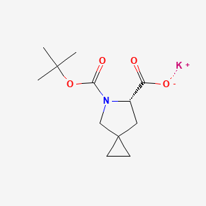 Potassium (S)-5-(tert-butoxycarbonyl)-5-azaspiro[2.4]heptane-6-carboxylate chemical structure (CAS 1441673-92-2)