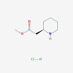 Methyl (R)-2-(piperidin-2-yl)acetate hydrochloride chemical structure (CAS 144239-68-9)