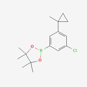 2-(3-Chloro-5-(1-methylcyclopropyl)phenyl)-4,4,5,5-tetramethyl-1,3,2-dioxaborolane chemical structure (CAS 1442432-31-6)
