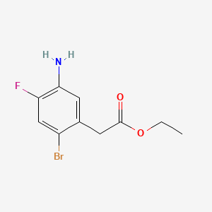 Ethyl 2-(5-amino-2-bromo-4-fluorophenyl)acetate chemical structure (CAS 1442471-26-2)