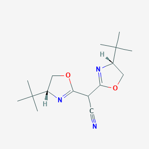 2,2-Bis((R)-4-(tert-butyl)-4,5-dihydrooxazol-2-yl)acetonitrile chemical structure (CAS 1442644-13-4)