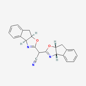 2,2-Bis((3aS,8aR)-8,8a-dihydro-3aH-indeno[1,2-d]oxazol-2-yl)acetonitrile chemical structure (CAS 1442644-14-5)