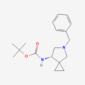 tert-Butyl (S)-(5-benzyl-5-azaspiro[2.4]heptan-7-yl)carbamate chemical structure (CAS 144282-37-1)