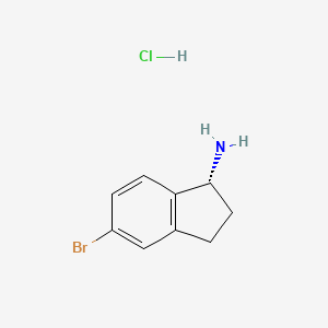 (R)-5-Bromo-2,3-dihydro-1H-inden-1-amine hydrochloride chemical structure (CAS 1443238-61-6)