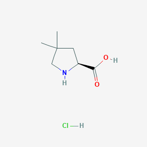 (S)-4,4-Dimethylpyrrolidine-2-carboxylic acid hydrochloride chemical structure (CAS 1443252-76-3)