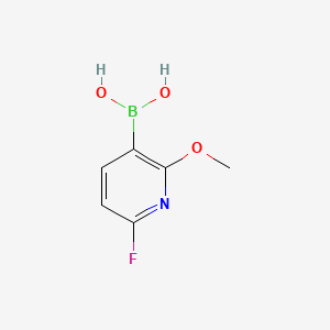 (6-Fluoro-2-methoxypyridin-3-yl)boronic acid chemical structure (CAS 1443380-14-0)