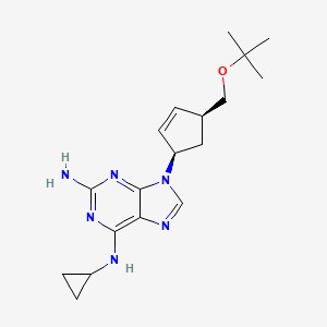 9-((1R,4S)-4-(tert-Butoxymethyl)cyclopent-2-en-1-yl)-N6-cyclopropyl-9H-purine-2,6-diamine chemical structure (CAS 1443421-68-8)