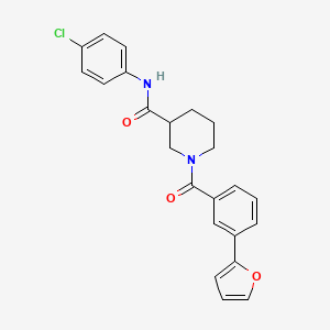 N-(4-Chlorophenyl)-1-(3-(furan-2-yl)benzoyl)piperidine-3-carboxamide chemical structure (CAS 1443437-74-8)
